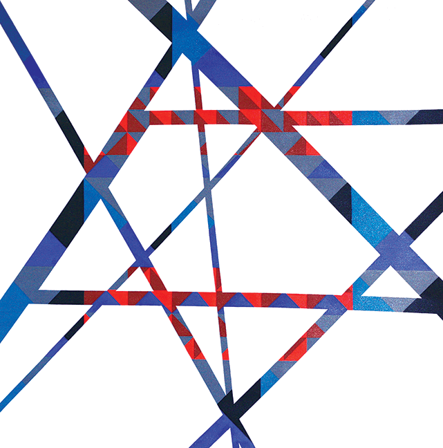 "Alice" 60" x 60" Acrylic on Canvas, from the series Modern Tipi, by Caroline Monnet