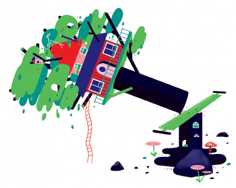 Treehouse Illustration by Adrian Forrow