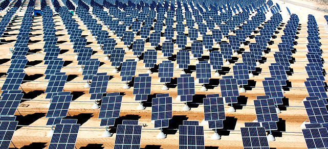 Nellis Solar Power Plant in Nevada, United States