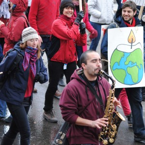 Many marchers brought their own instruments, adding to the chants and noise-makers.