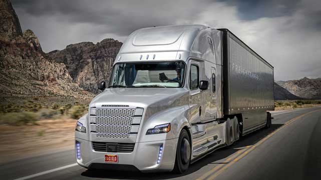 The Daimler Freightliner Inspiration Truck, the first licensed autonomous commercial truck to operate in American highways.