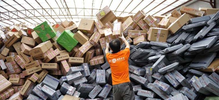 No quick fix for China’s waste issues | An image of e-commerce packaging waste
