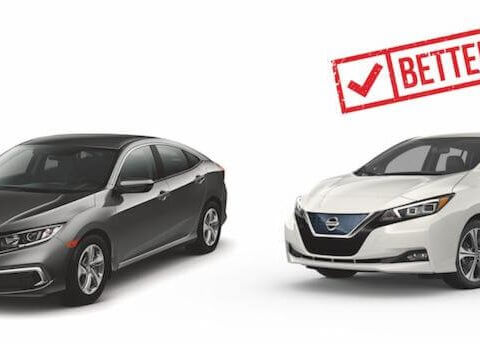 Can you afford an EV? | An image of an EV and standard car