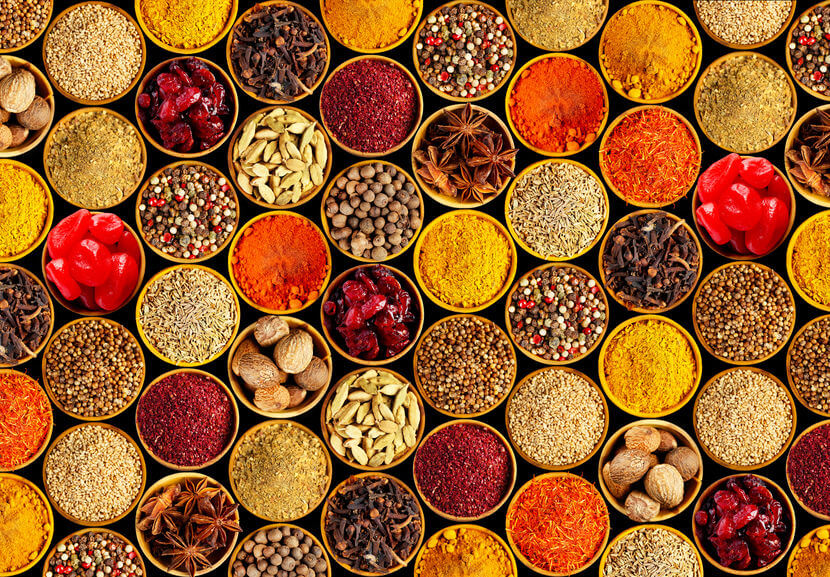 The Pandemic Portfolio: Different spices on black background