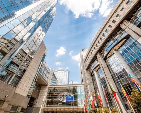 European parliament building in Brussels