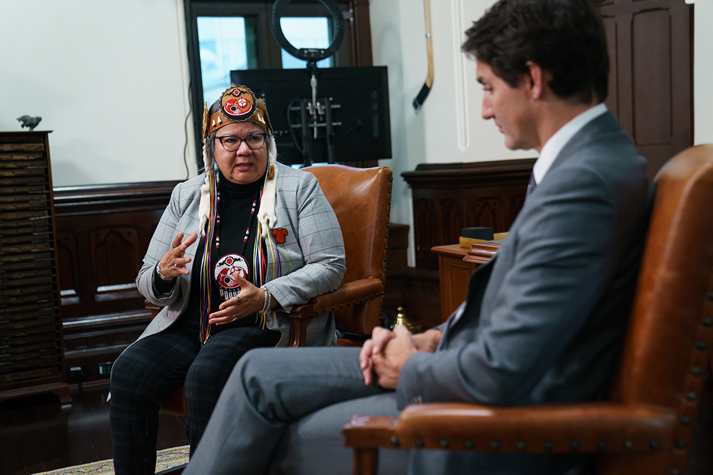 First Nations infrastructure gap budget Justin Trudeau meets with the Assembly of First Nations National Chief, RoseAnne Archibald Corporate Knights