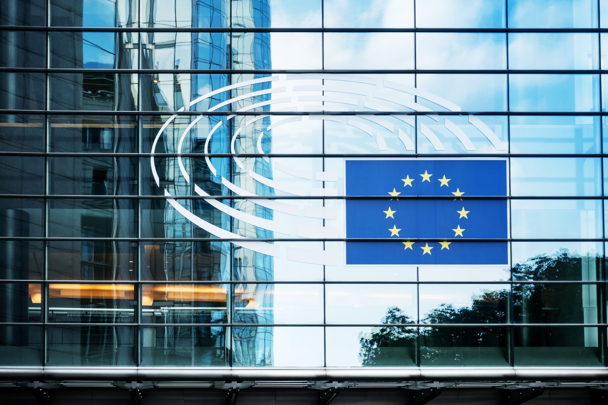 The European Parliament in Brussels, Belgium exercises the legislative function of the EU.