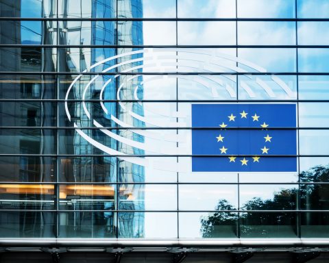 The European Parliament in Brussels, Belgium exercises the legislative function of the EU.