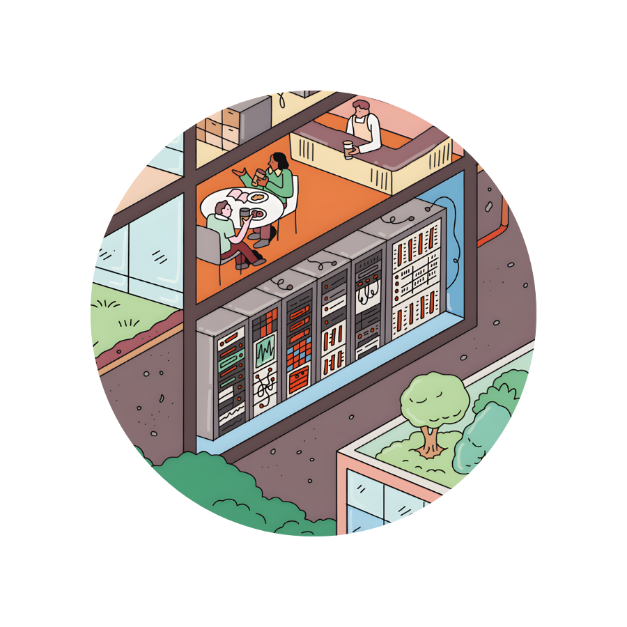 Using waste heat from computer servers