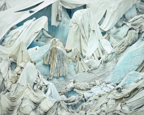Melting glacier in Switzerland