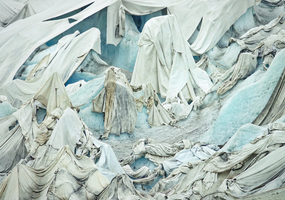 Melting glacier in Switzerland