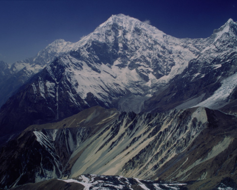 Langtang Lirung in Nepal, as seen from the southeast.